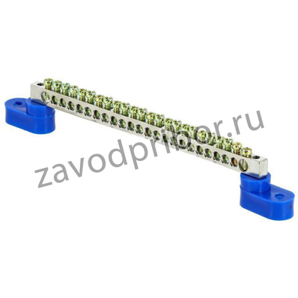 Шина нулевая N 6х9 24 отверст. цинк 2 син. угловых изолятора PROxima EKF sn1-63-24-2