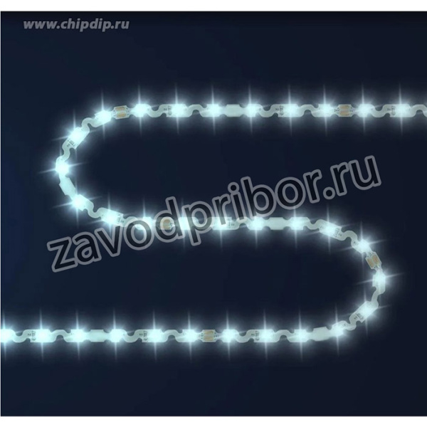 00-351 Светодиодная лента 24В, 8Вт/м, smd2835, 60д/м, IP20, 700Лм/м, подложка S-типа 6мм, 5м, 6500К.