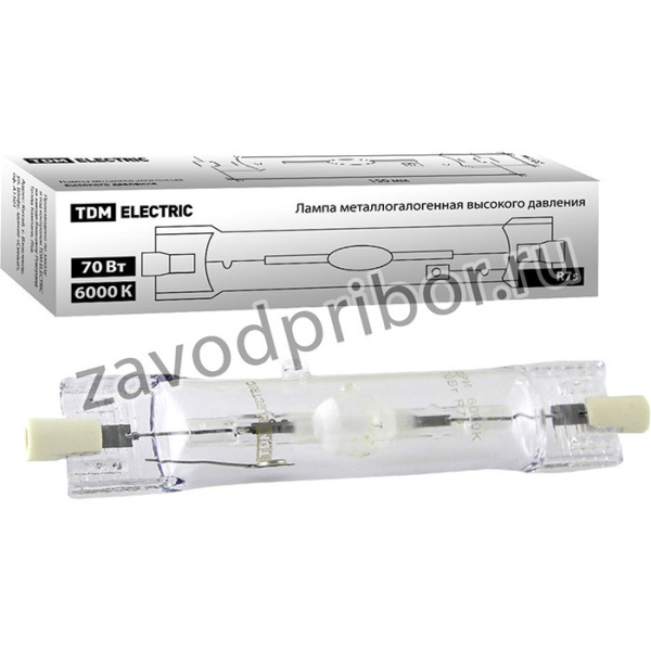Лампа металлогалогенная ДРИ 70 6000 К Rх7s TDM