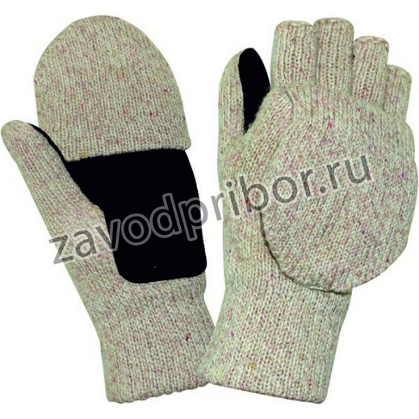Перчатки-варежки со спилковыми накладками утеп. Тинсулейт пер702
