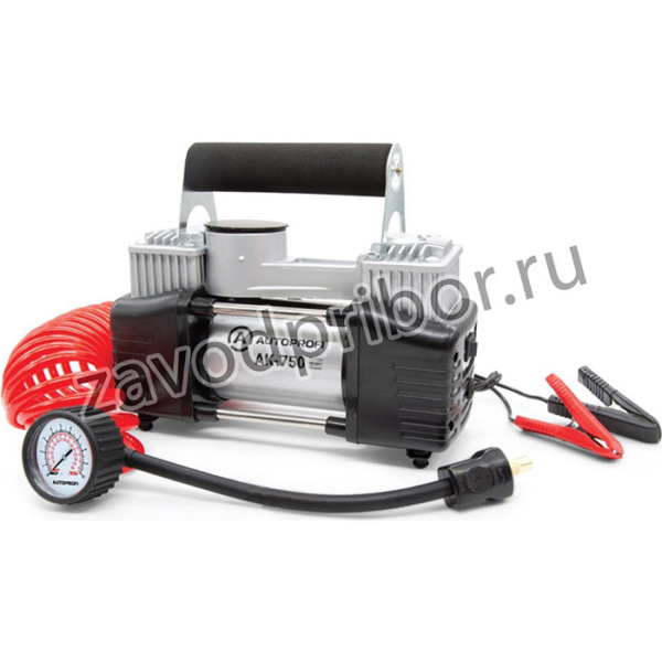 Воздушный компрессор 75 л./мин., 12v/30a, 300w, шланг 5 м., шнур питания 3 м., питание от акб, клапан для регулир. давления, набор из 4-х пе