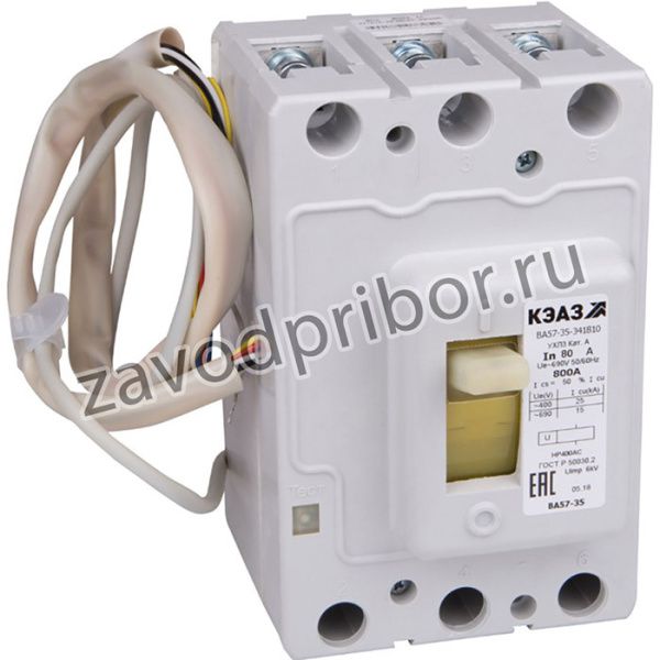 Выключатель автоматический 250А 1250Im ВА57-35-341810 УХЛ3 690В AC НР=24В DC КЭАЗ 108942