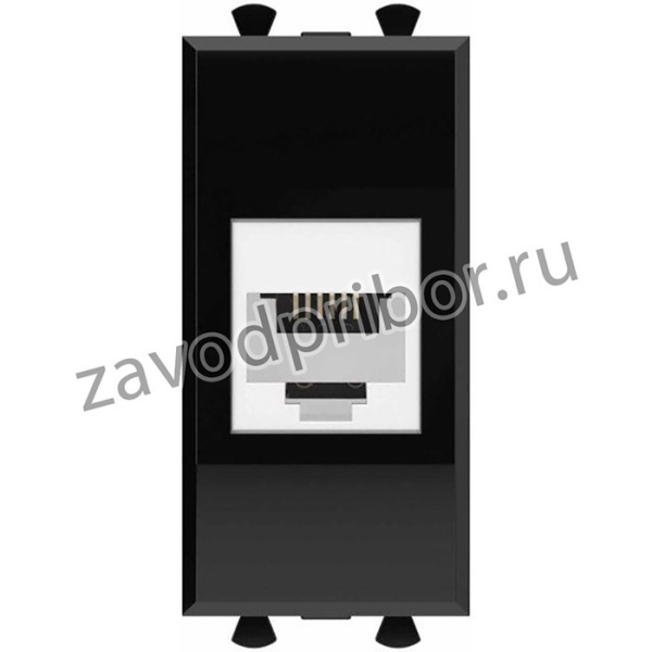 Розетка телефонная 1мод. Avanti "Черный квадрат" RJ12 без шторок модульная механизм DKC 4402611