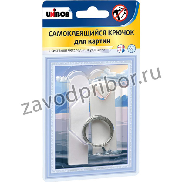 49000, Самоклеящийся крючок для картин UNIBOB, белый