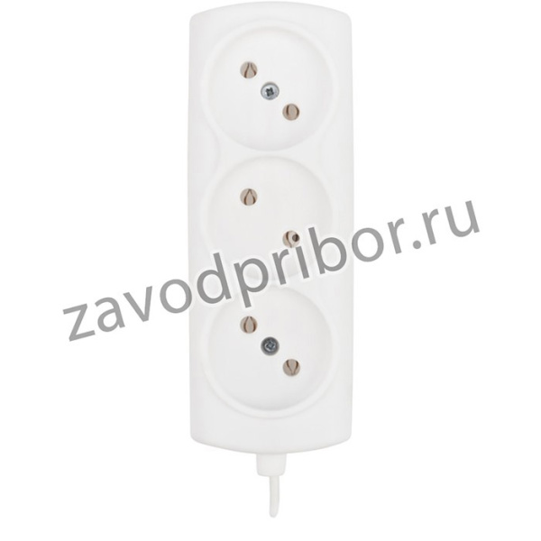 11-7206, Удлинитель STANDARD 3 гнезда, 1.5 м, 2х0.75 мм2, б/з, белый