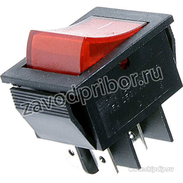 IRS-201-2C3 (красный), Переключатель с подсветкой ON-OFF (15A 250VAC) DPST 4P