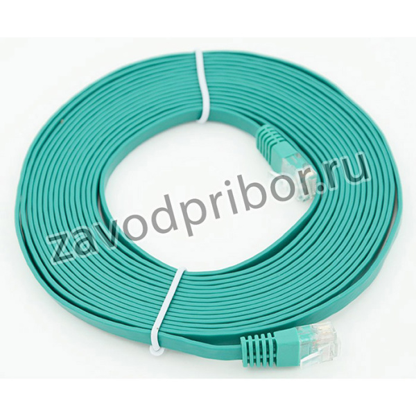 Патч-корд Flat cat5E molded 5м зеленый RJ-45 (m)-RJ-45 (m)
