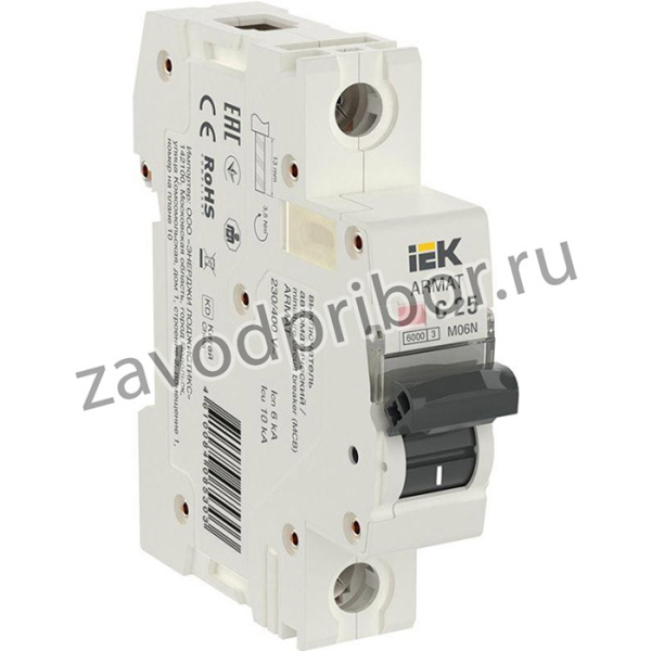Выключатель автоматический модульный 1п C 25А M06N ARMAT IEK AR-M06N-1-C025