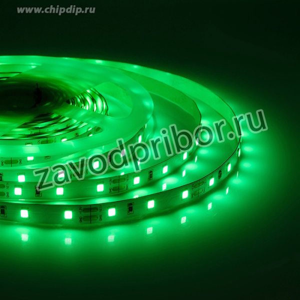 00-434 Светодиодная лента 12В, ПРО, 4,8Вт/м, smd3528, 60д/м, IP20, подложка 8мм, 5м, зел.