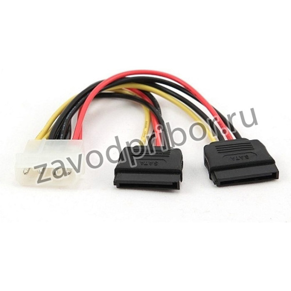 Кабель Cablexpert Кабель питания SATA CC-SATA-PSY-0.3M, 30см, molex 4pin/2x sata15pin, на 2 устр., пакет