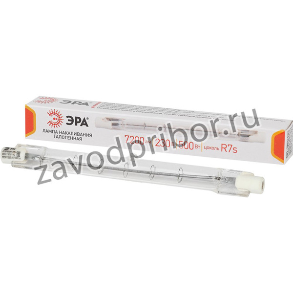 Лампочка галогенная ЭРА J118-500W-R7s-230V R7s 500Вт трубка теплый белый свет Б0048495
