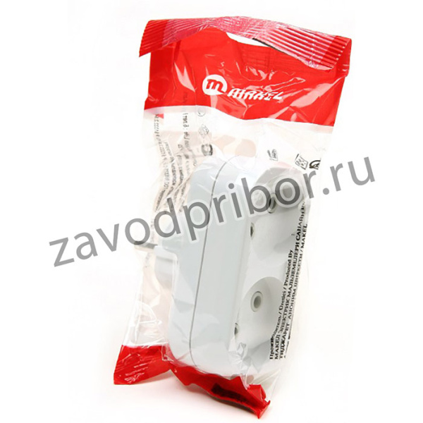 MAKEL MIMOZA на 2 гнезда б/з 10030 белый BL1, Разветвитель