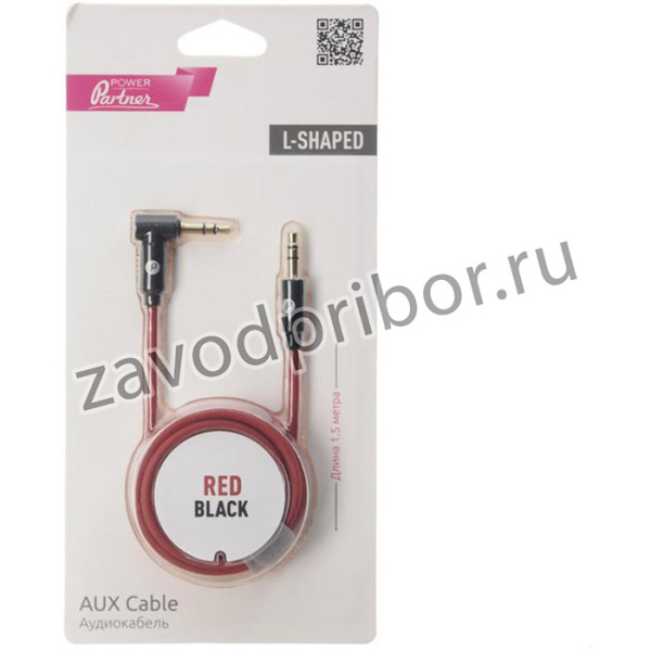 Кабель jack 3.5 1.5м красно-черный OLMIO