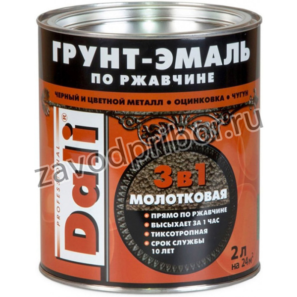 ГРУНТ- ЭМАЛЬ ПО РЖАВЧИНЕ 3 В 1 МОЛОТКОВАЯ БРОНЗОВАЯ 2 Л 3 135632