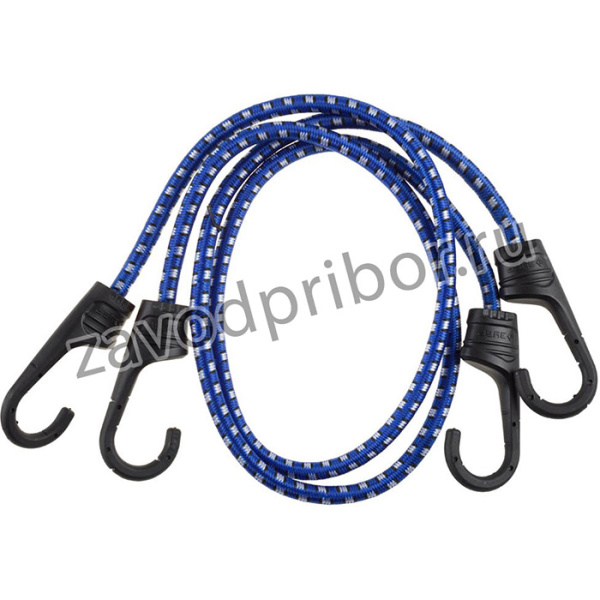 40508-080, ЗУБР 80 см, d 8 мм, резиновый, пластиковые крюки, со стальным сердечником, 2 шт, крепежный шнур (40