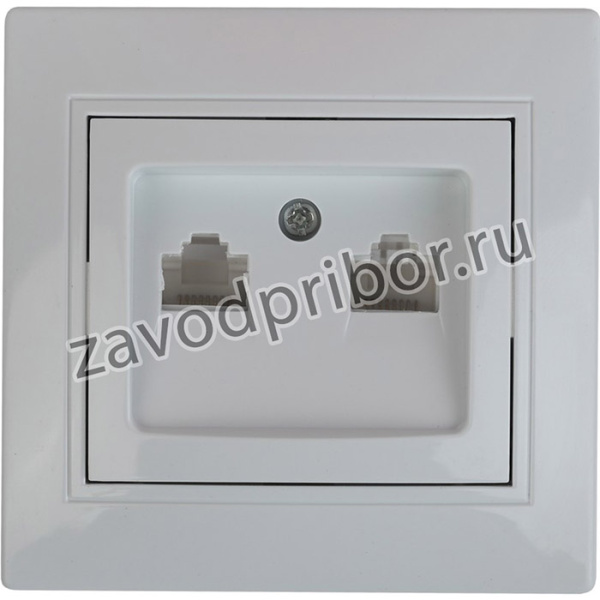 Розетка Intro Plano 1-304-04 информационная двойная 2xRJ45, СУ, шампань