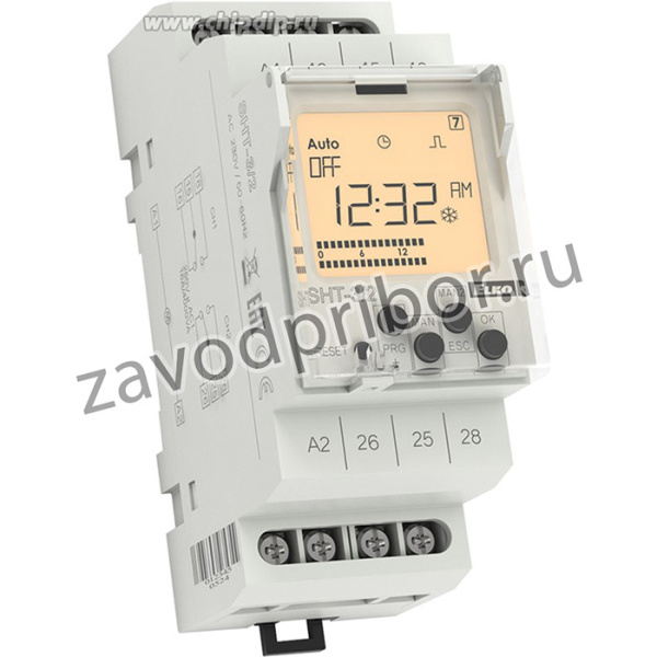 SHT-3/2/230V Цифровой коммут. таймер: двухкан. исполнение, режим программ: дневной, недельный, месячный, годовой (до 2095 г.)