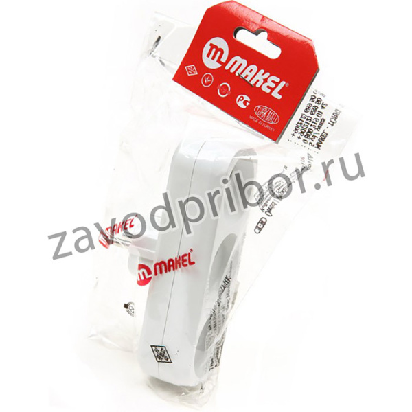 MAKEL MIMOZA на 3 гнезда б/з 10032 белый BL1, Разветвитель