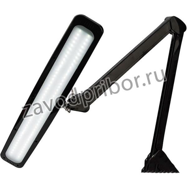 31-0411, Лампа настольная бестеневая, струбцина, ECO light, 84 SMD LED, сенсорный диммер, черная