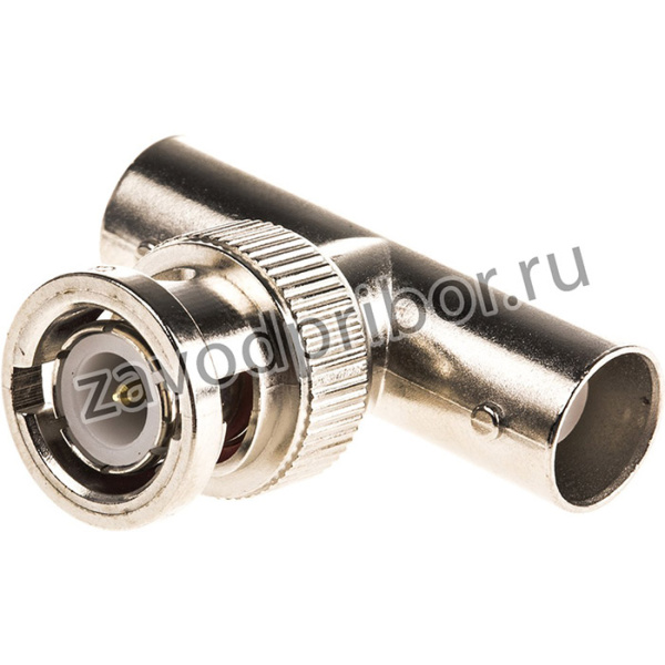 B9073D1ND3G50, Тройник, BNC гнездо x2,вилка BNC, 50Ом, делрин (POM), позолота