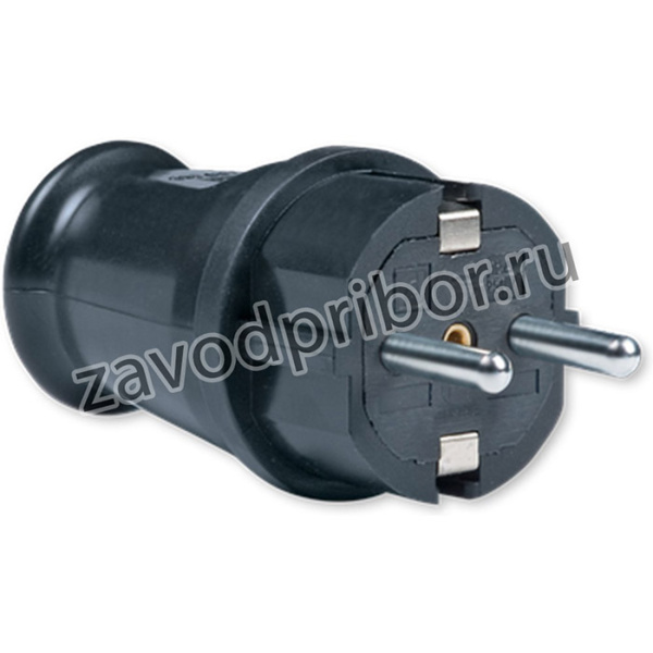 Aling-conel Вилка массивная MEDIUM с заземляющим контактом 16A 250В, черный 305.13 137006