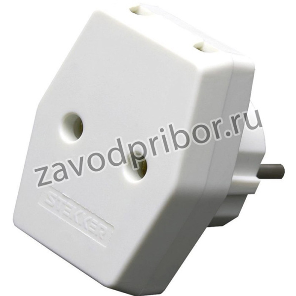 Сетевой разветвитель плоский, без заземления, 250В, 10A, IP20, белый, ADP10-16-20 39006