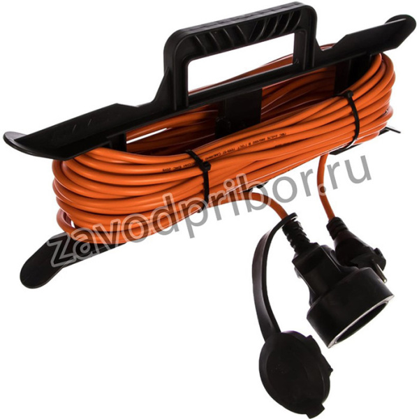 Удлинитель на рамке б/з ПВС 2х0,75 6A 20м IP 44 PE-006