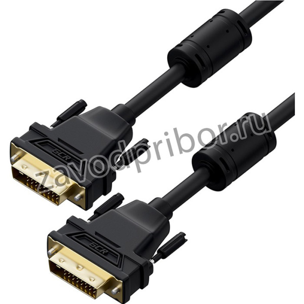 GCR-52159, GCR Кабель PROF 15.0m DVI-D, черный, GOLD, ферритовые кольца, OD 8.5mm, 28 AWG, DVI/DVI, 25M/25M, дв