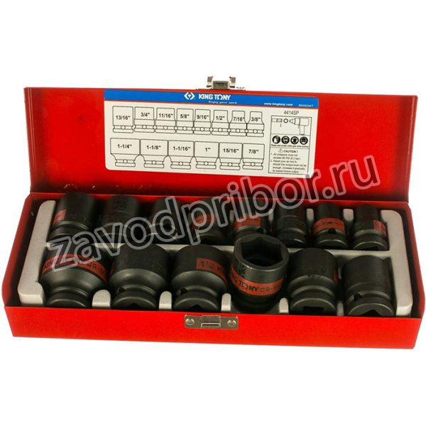 Набор ударных торцевых головок 1/2", шестигранные, 3/8"-1&1/4", 14 предметов 4414SP