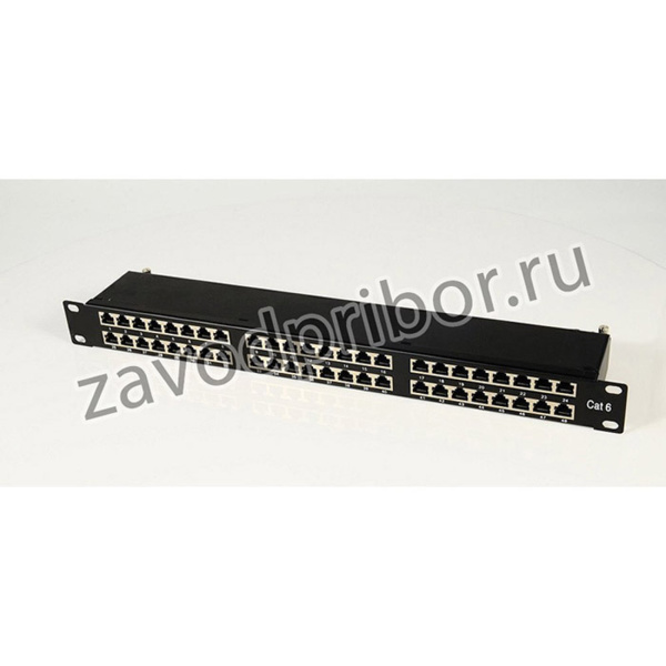 Патч-панель 19" NEOMAX [NM-PP-1U48P- SC6-D-107-BK] 1U, 48 портов, кат.6, STP, Dual IDC, цвет черный