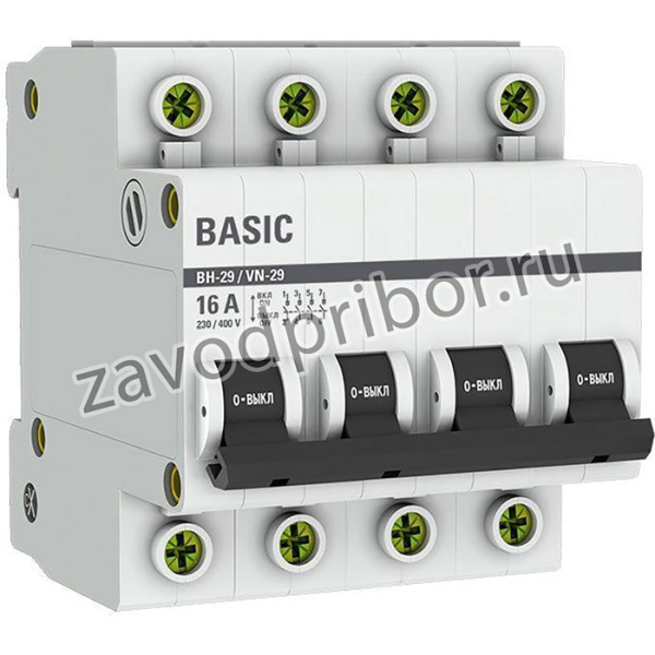 Выключатель нагрузки 4п 16А ВН-29 Basic EKF SL29-4-16-bas