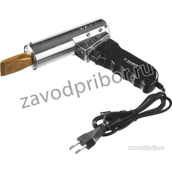 Паяльник ЗУБР 55302-500 профессионал с пластмассовой рукояткой и долговечным жалом 500Вт клин