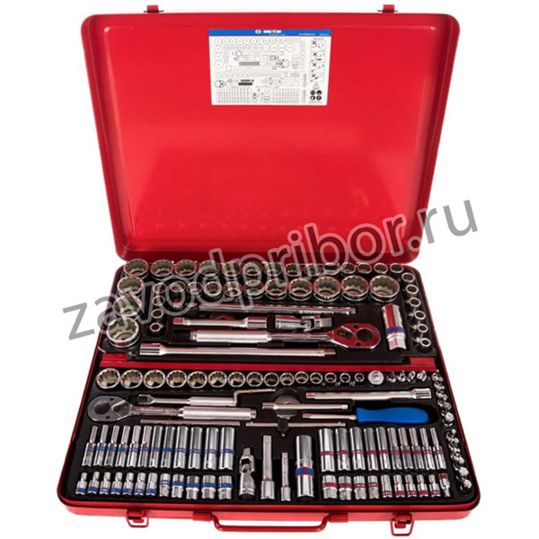 Набор торцевых головок с принадлежностями 1/4"&3/8"&1/2", двенадцатигранные, 4-32 мм, 5/32"-1&1/4", 135 предметов 9033CR