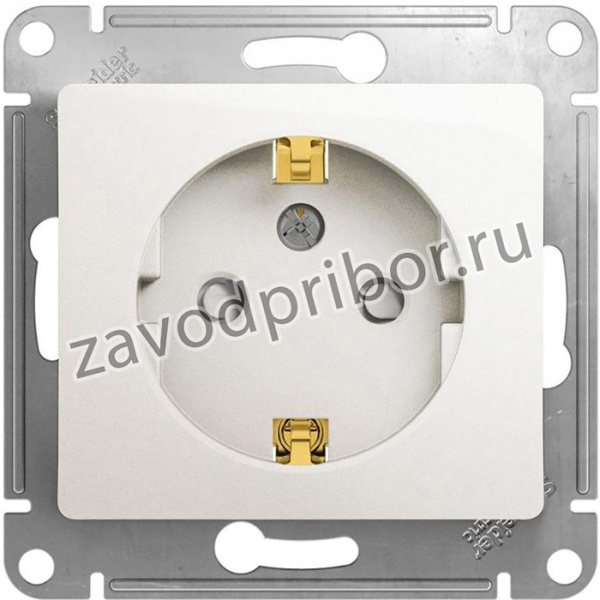 Розетка 1-м СП Glossa 16А IP20 с заземл. защ. шторки механизм перламутр. SE GSL000645
