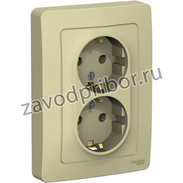 Розетка 2-м СП Blanca 16А IP20 250В с заземл. без защ. шторок беж. SE BLNRS001027