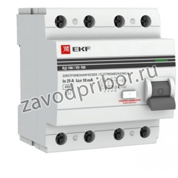 УЗО ВД-100 4P 100А/100мА электромеханическое PROxima SQelcb-4-100-100-em-pro