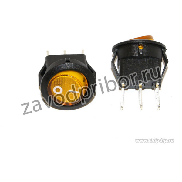 SMRS-102-2C3-Y, Переключатель ON-ON (3A 250VAC) SPDT 3P, желтая клавиша