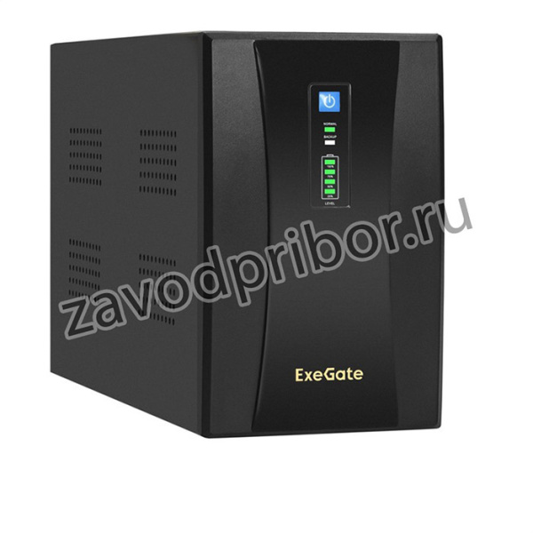 ИБП ExeGate SpecialPro UNB-2200.LED. AVR.2SH.RJ.USB 2200VA/1300W,LED, AVR,2*Schuko, RJ45/11, USB, металлический корпус, Black