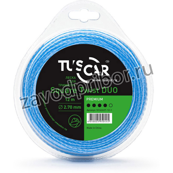 Леска для триммера Square Twist DUO, Premium, 2.7mmx12m 10142427-12-1