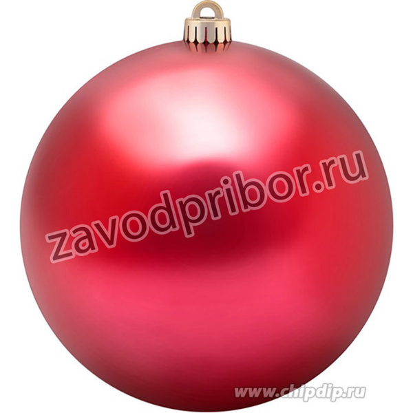 502-002, Елочная фигура Шар, 20 см, цвет красный глянцевый