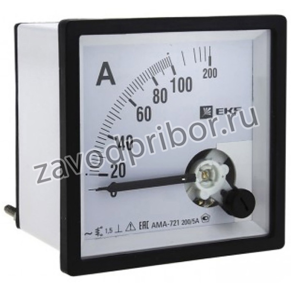 Аналоговый амперметр AMA-721 на панель квадратный вырез SQama-721-10