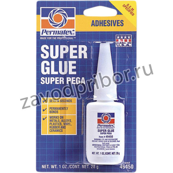 49450, Клей-супер универсальный 28г Super Glue Super Pega PERMATEX