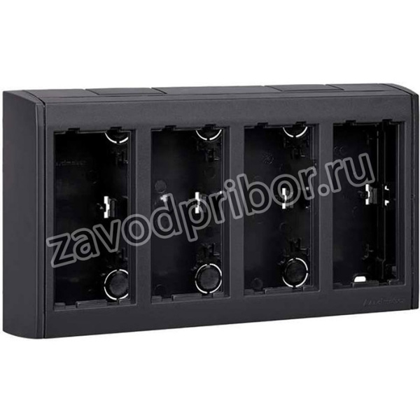 Настенный блок Simon, на 4 S-модуля Сима Про, поверхностный монтаж, графит СSBC400-014