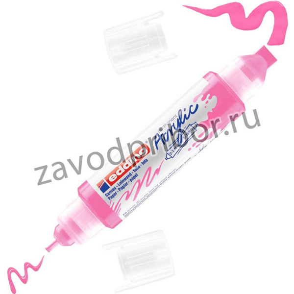 Маркер акриловый двусторонний 3D Edding 5400/069.Флюоресц розовый/Neonpink