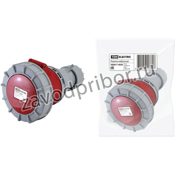 Розетка кабельная IP67 32А 3Р+РЕ+N 380В TDM