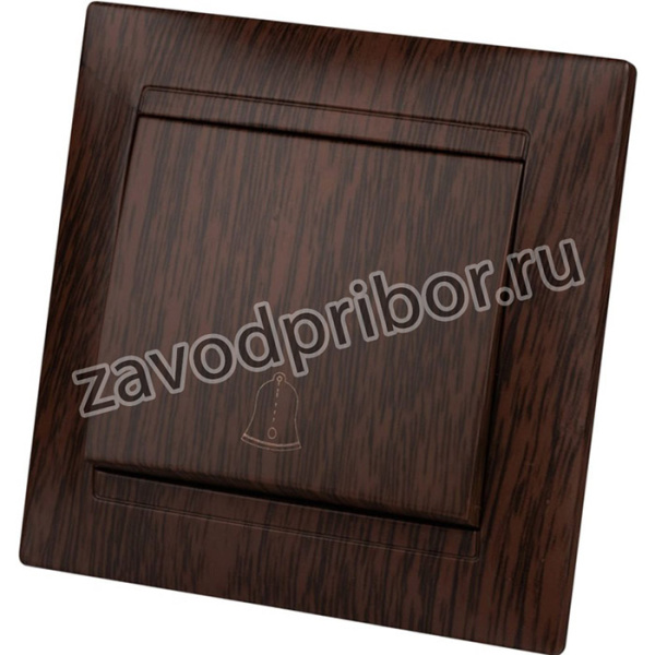 Звонковая кнопка 6А, венге, Лама SQ1815-0408