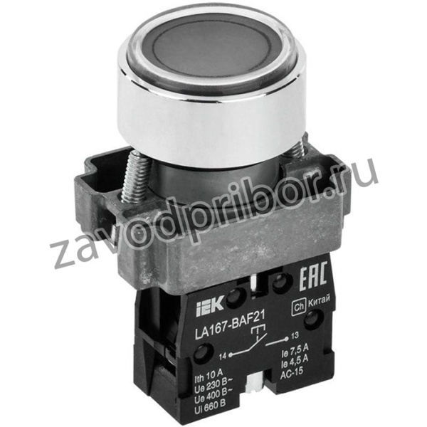 Кнопка LA167-BAF21 d22мм 1з черн. IEK BBT20-BAF21-1-22-67-K02