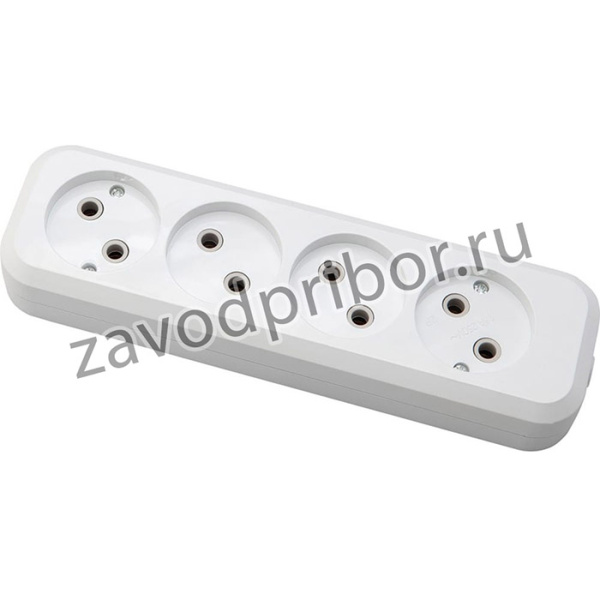 Розеточная колодка 4 гнезда без заземления 10А/220В белая 1 шт 5402304