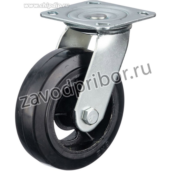 Колесо Стелла-техник N29150 d=150мм, чугун/рез, поворотное, игольчатый подшипн. г/п=220кг