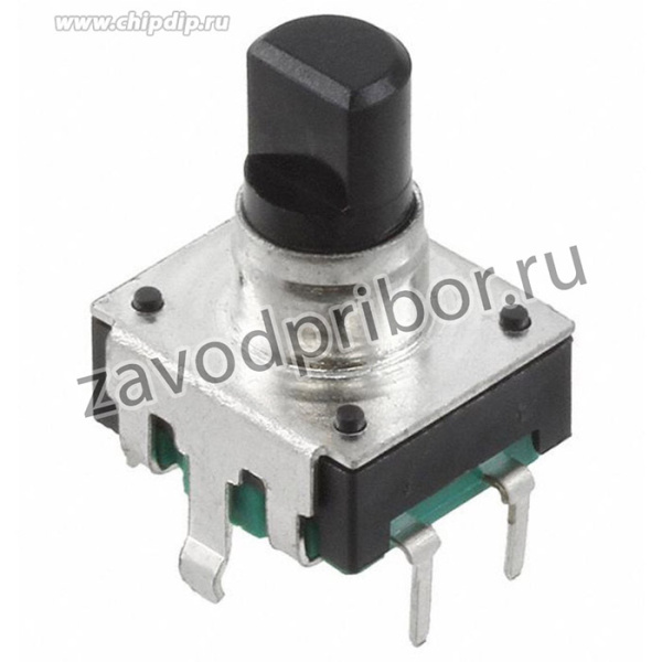 PEC12R-4230F-S0024, Энкодер PEC12, 24 щелчка, 24 импульса, пластмассовый вал с лыской 30мм, с кнопкой, горизонтальные выводы